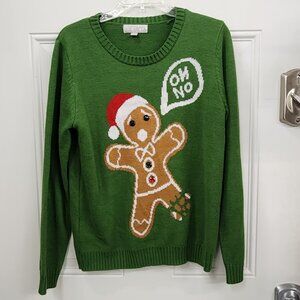 Carolyn Taylor Gingerbread Man Christmas Sweater - Size Large
